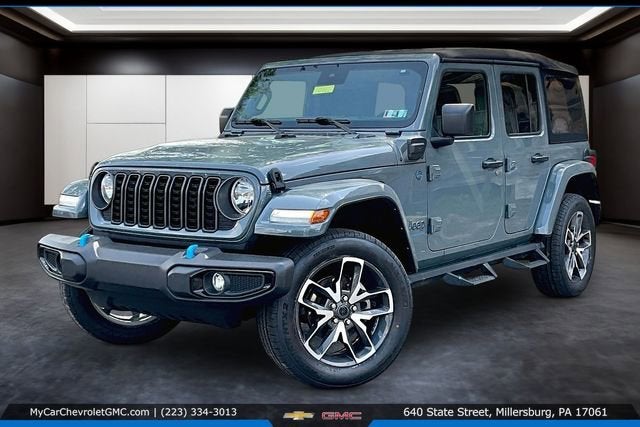 2024 Jeep Wrangler 4xe Sport S 4xe in Gray — front three-quarter view