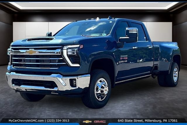 2026 Chevrolet Silverado 3500 HD LTZ DRW in Lakeshore Blue Metallic — front three-quarter view