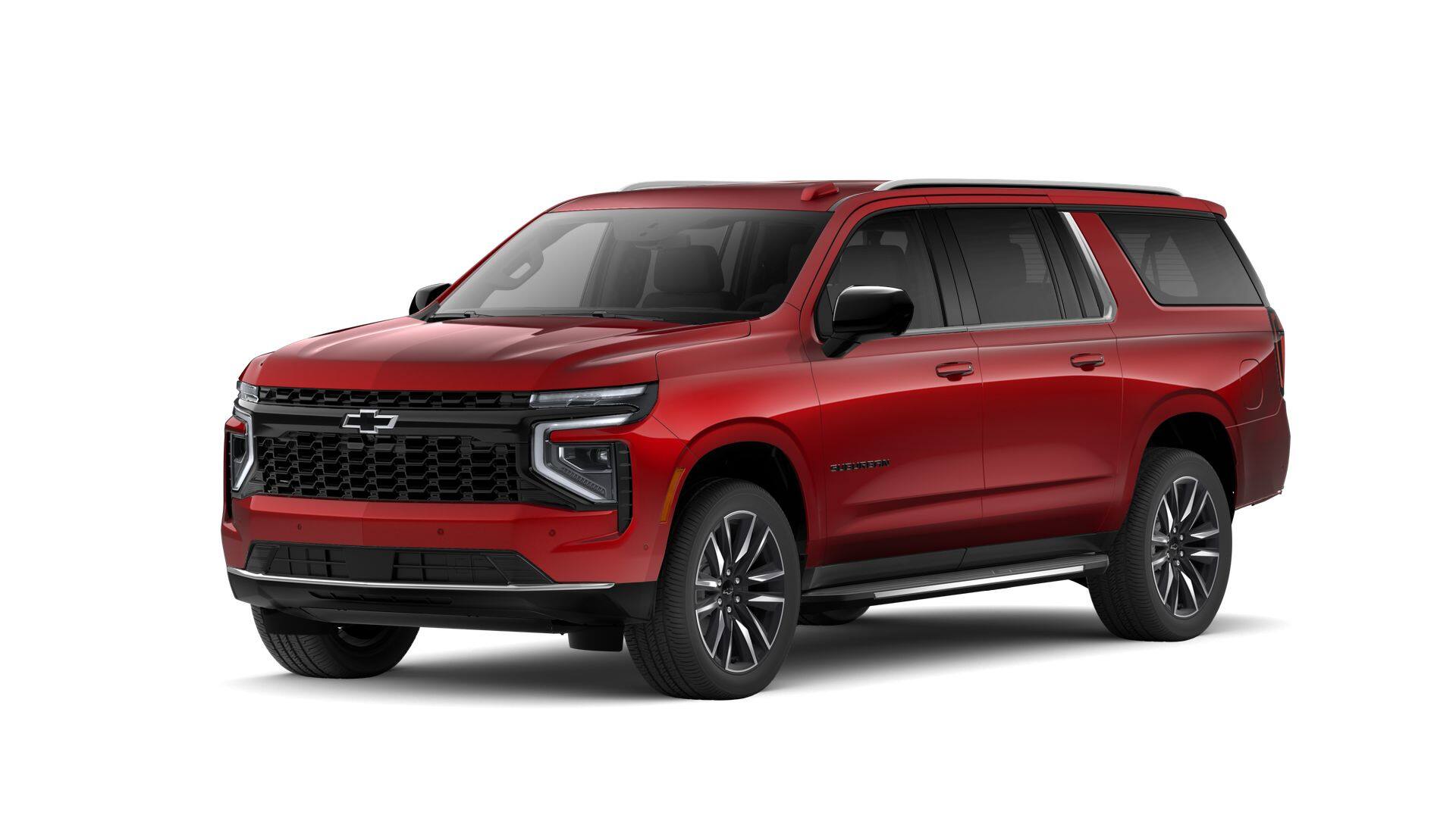 2026 Chevrolet Suburban LS in Radiant Red Tintcoat — front three-quarter view