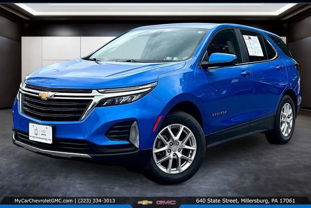 2024 Chevrolet Equinox LT in Riptide Blue Metallic — front three-quarter view